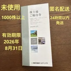 東急不動産株主優待券　1000株以上　有効期限2026年8月31日　未使用
