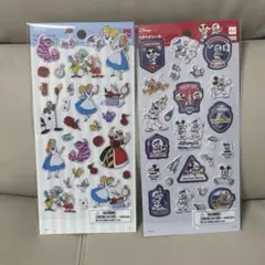 【Disney】ペタペタシール2種　アリス　ミッキー