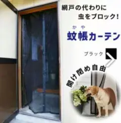 mitas 蚊帳カーテン 玄関 ブラック 200cm x 90cm　工事不要のサムネイル