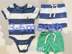 60cm GAP 男の子ベビー服　ロンパース　半袖　短パン　セットアップ