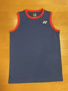 YONEX バドミントンシャツ ノースリーブ JP M ネイビー/レッド 中古