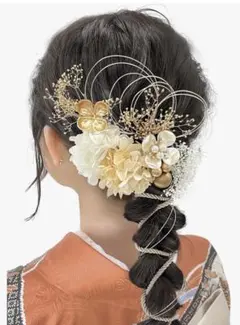 髪飾り 白 ゴールド