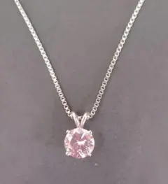 ネックレス　ピンクラウンドカット