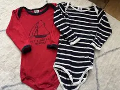 プチバトー　肌着ロンパース2点セット 12m74cm