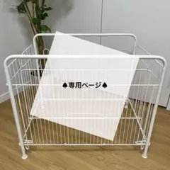 ストーブガード　四面式　前面扉　折りたたみ　ホワイト