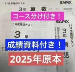 サピックス3年11月度確認テスト2025年実施原本❗️成績資料付き❗️