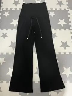 マタニティ　リブパンツ　ブラックM