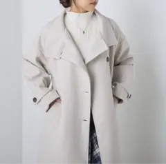 ニットモッサスタンドカラーロングコート