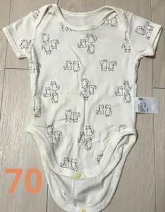 ユニクロ　猫柄 半袖　ボディスーツ 70