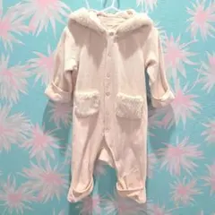 美品　コムサフォセット　ベビーフリースアウター ホワイト　くまさん　80