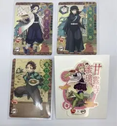鬼滅の刃 すき家 オリジナルステッカー 甘露寺 カード3点