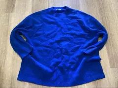 LOWRYS FARM青リブ編み七分袖ニット