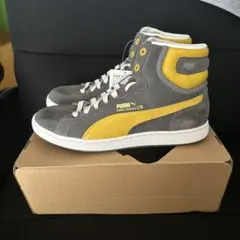 PUMA FIRST ROUND EX ハイカットスニーカー グレー イエローのサムネイル
