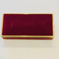 ジュエリー ボックス ベルベット調 ワインレッド アクセサリー 宝箱 収納 金縁