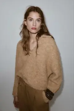 zara モヘアニットセーター ゴールデンブラウン