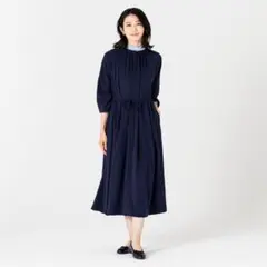 KEYUKA【美品】ギャザーマルチウェイワンピース 紺色　ネイビー　Fサイズ