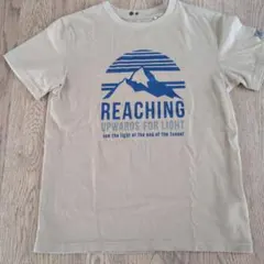 半袖Tシャツ ベージュ ロゴプリント クルーネック