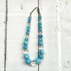 青系ビーズネックレス