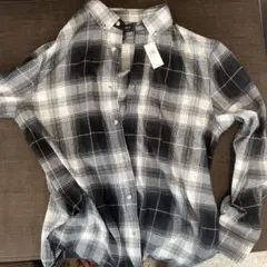 BANANA REPUBLIC シャツ M（日本L）ブラック/ホワイトチェック