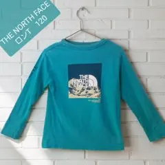 THE NORTH FACE ロングTシャツ 120 ターコイズ デカロゴ