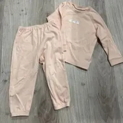 ウサギプリント ピンク ベビーパジャマ