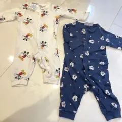 H&M ベビー ロンパース 2枚セット ミッキー 1-2M