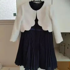 l*u様 ネイビー レースドレス ホワイトジャケット セット