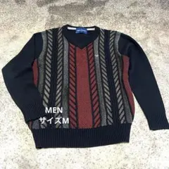 MARIO VALENTINO Vネックニットセーター M MEN 黒