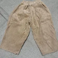 コットン100% ストライプ柄 ワイドパンツ ベージュ