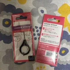 【新品】 ELECOM フィンガーストラップ 黒 Ｌシリコン製 2個セットのサムネイル