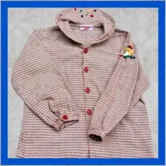 美品　ミキハウス　MIKIHOUSE　レトロ　チェック柄セーラーブラウス　１１０