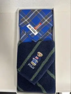 POLO ポロベア ハンドタオル　神戸タータン　ハンカチ ラルフローレン　セット