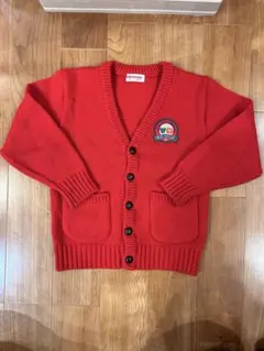 値下げ　ミキハウス　カーディガン　厚手　レトロ　赤　110センチ