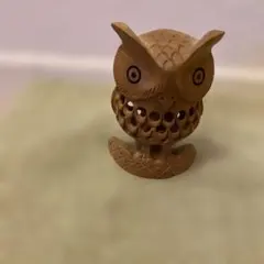 木製フクロウ型インテリア装飾