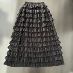 ビームスで購入フリル ブラックロングスカート新品未使用フリーサイズ