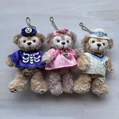 【限定衣装】ダッフィー シェリーメイ ぬいぐるみバッジ 3点セット ぬいバ