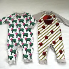 MARLMARL マールマール　牛柄りんご柄　ロンパース　2枚セット　70〜80