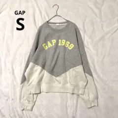 GAP 1969 ロゴスウェット バイカラー グレー ホワイト Sサイズ