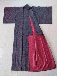 モダン紺色着物★共布付き