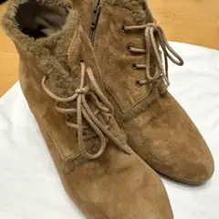 ブラウン スエード ムートンブーツ