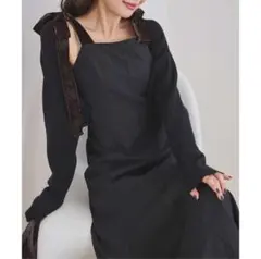 NICE CLAUP 肩リボンロングワンピース 新品未使用