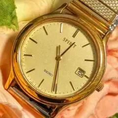稼働　SEIKO　セイコー　スピリット　レディース腕時計　ゴールド　デイト