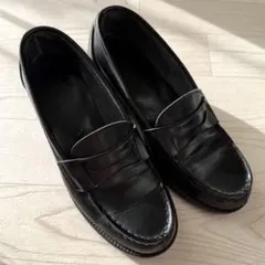 haruta ローファー ブラック24.5 ヒール 厚底