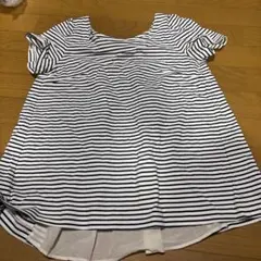 Tiara ボーダー バックリボン 半袖Tシャツ シースルーのサムネイル
