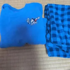 ミッキーマウス フリースパジャマ 青