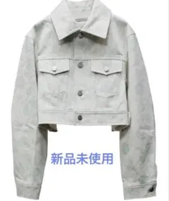 【新品】VIVIANO CROPPED PRINTED DENIM JACKET