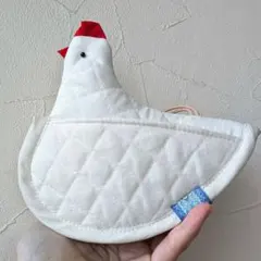 にわとりさん鍋つかみ 生成りのサムネイル