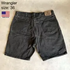 90's Wrangler ラングラーUSA製　ブラックデニム ショートパンツ