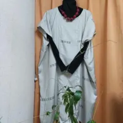 たっぷりサイズ！新品大島紬リメイクワンピース！サブバックつき〜