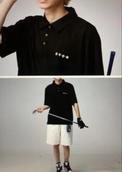 ANTQUA GOIF✖️S.T.C.H ブラックポロシャツ